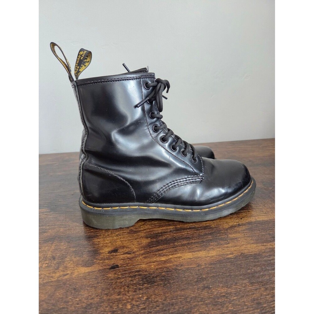 Doc Martens 1460 W Boots Black Patent Leather 8 Eye Classic Combat Women's 7